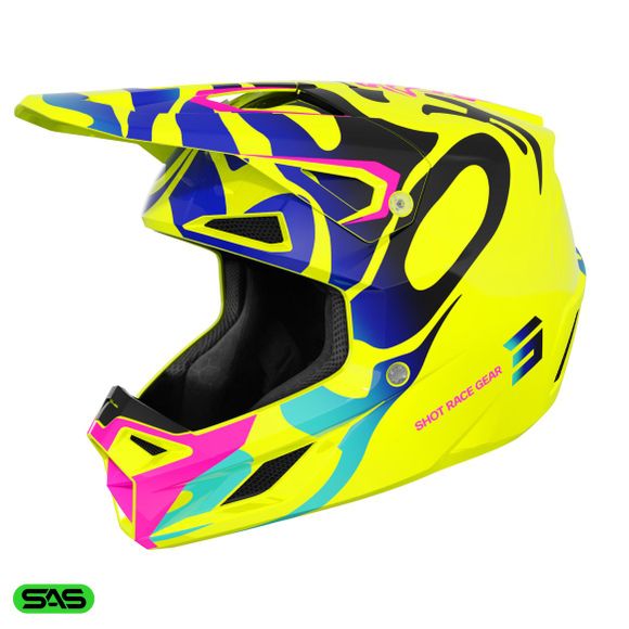 Casque cross Shot SPEED ENFANT GHOST - Noir / JauneRef : SO3042