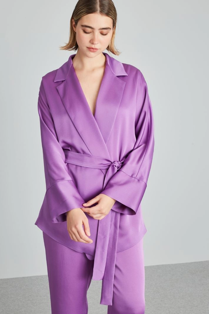 Deconstructed blazer with belt - WISTERIA