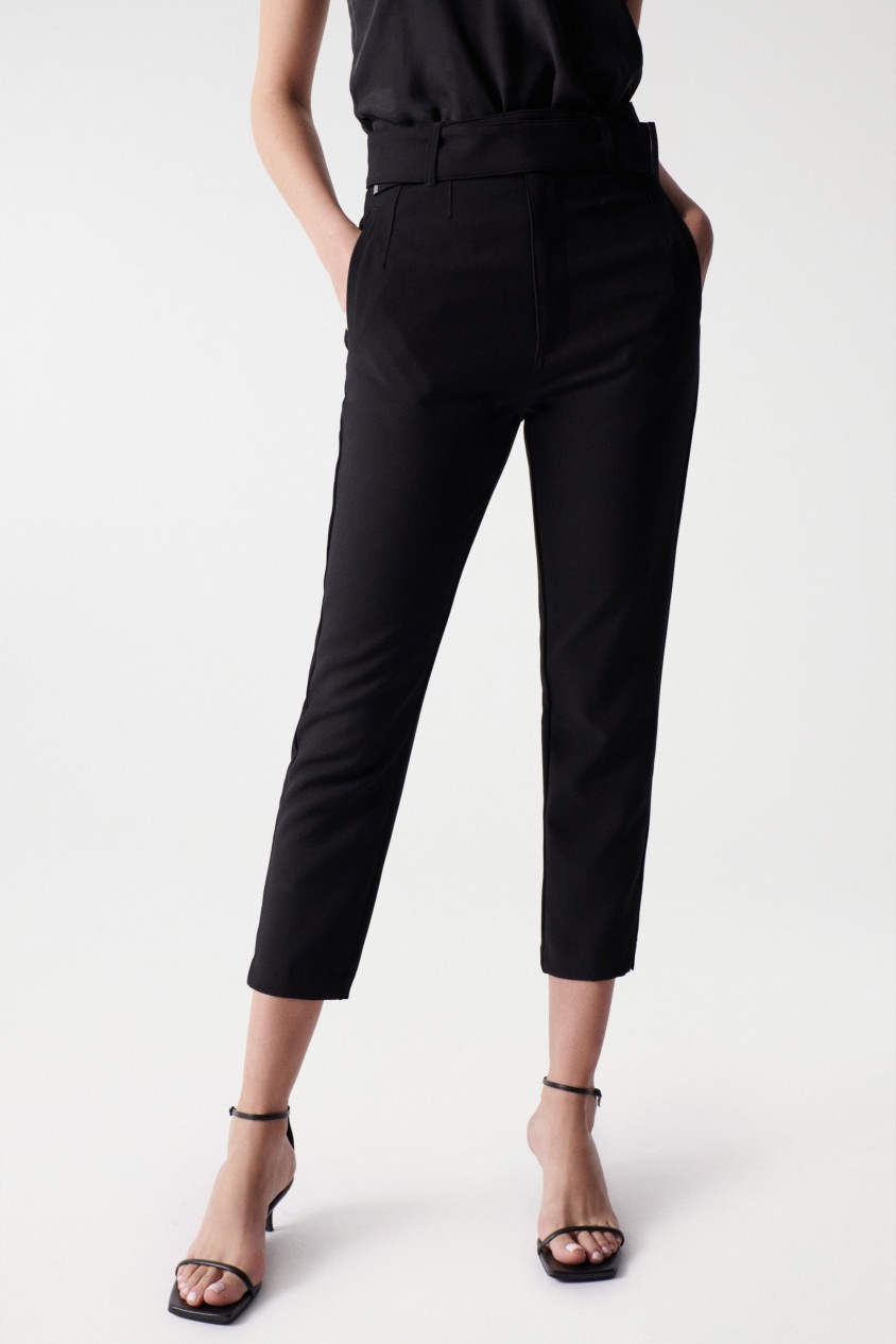 CHINO CROPPED SLIM TROUSERS