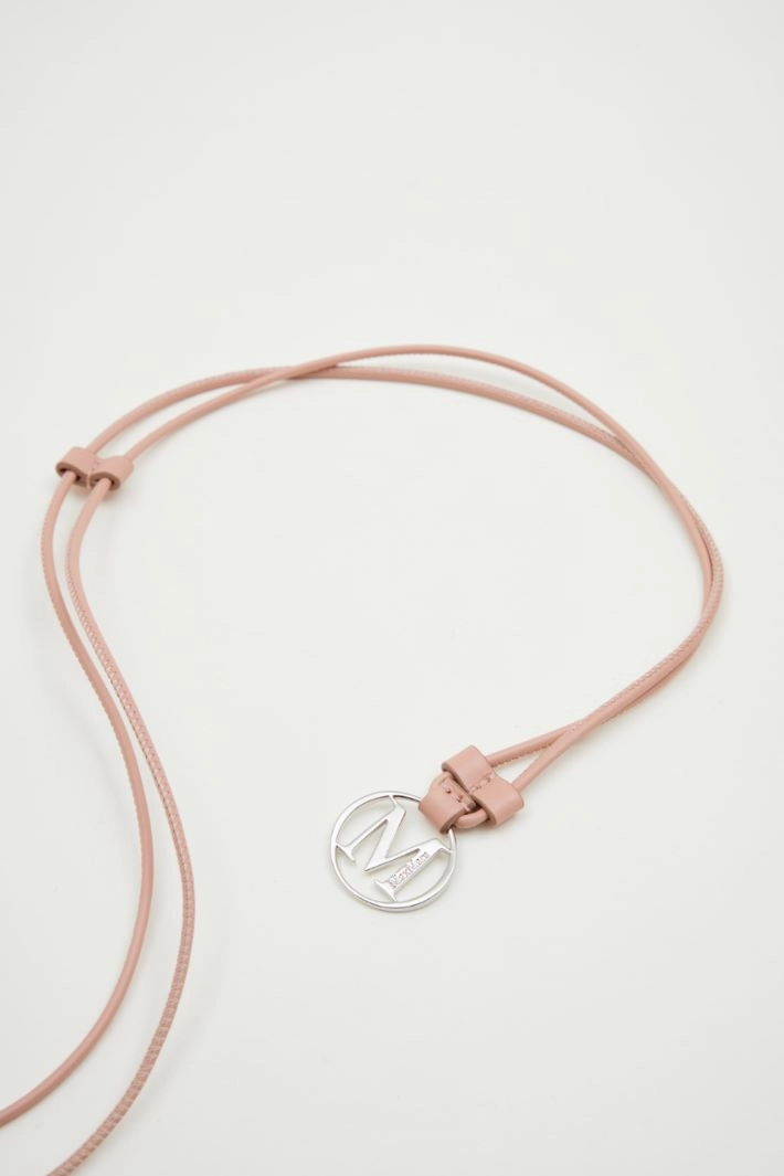 Leather pendant lanyard - PINK