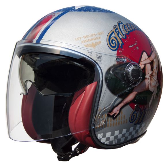 Pin Up Premier vangarde jet helmet - GrayRef: PE0167