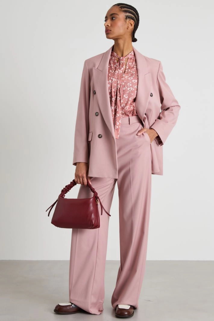 Straight double-breasted blazer - ANTIQUE PINK