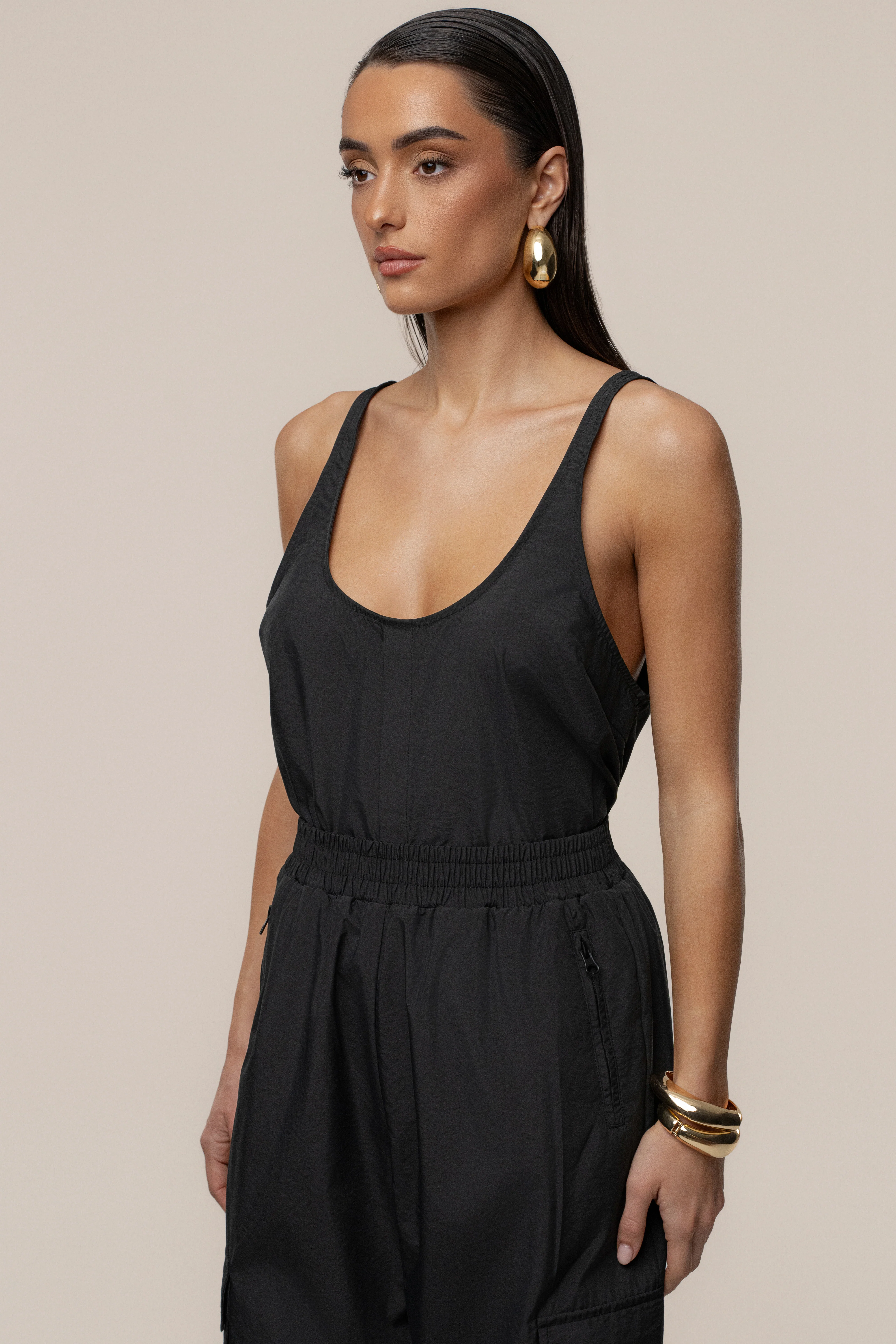 Black Active Scoop Neck Top