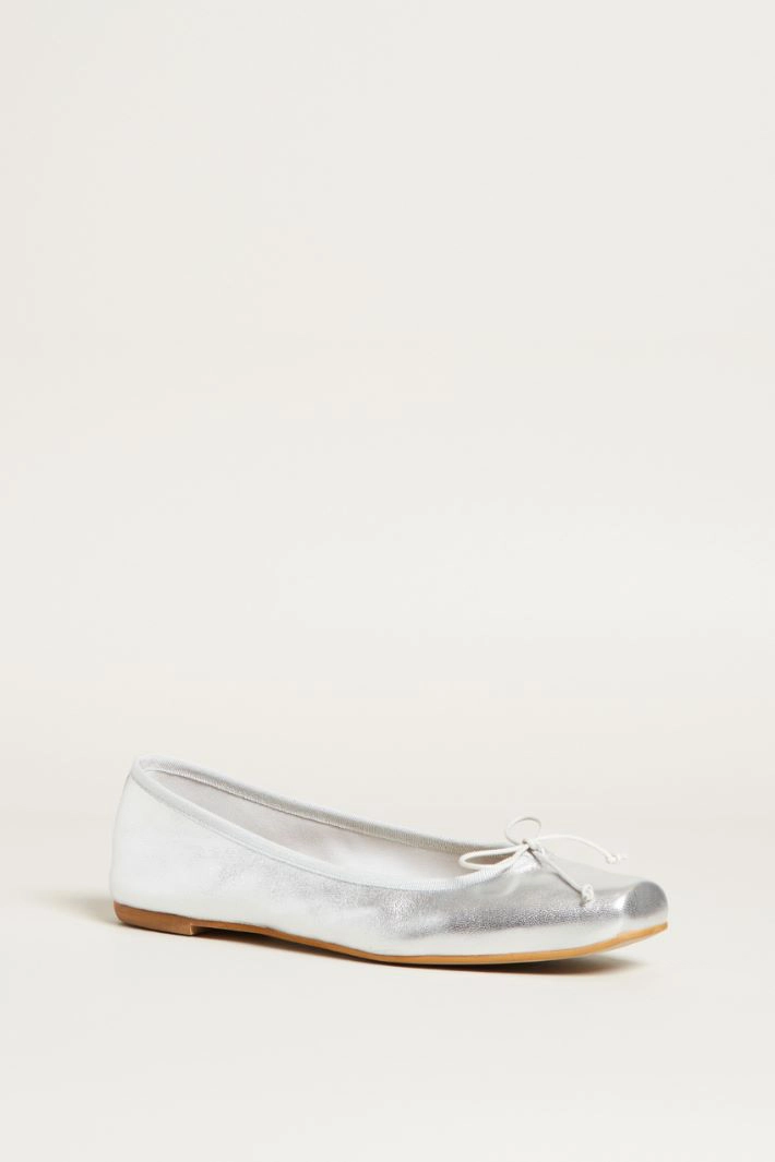 Leather ballerinas - SILVER