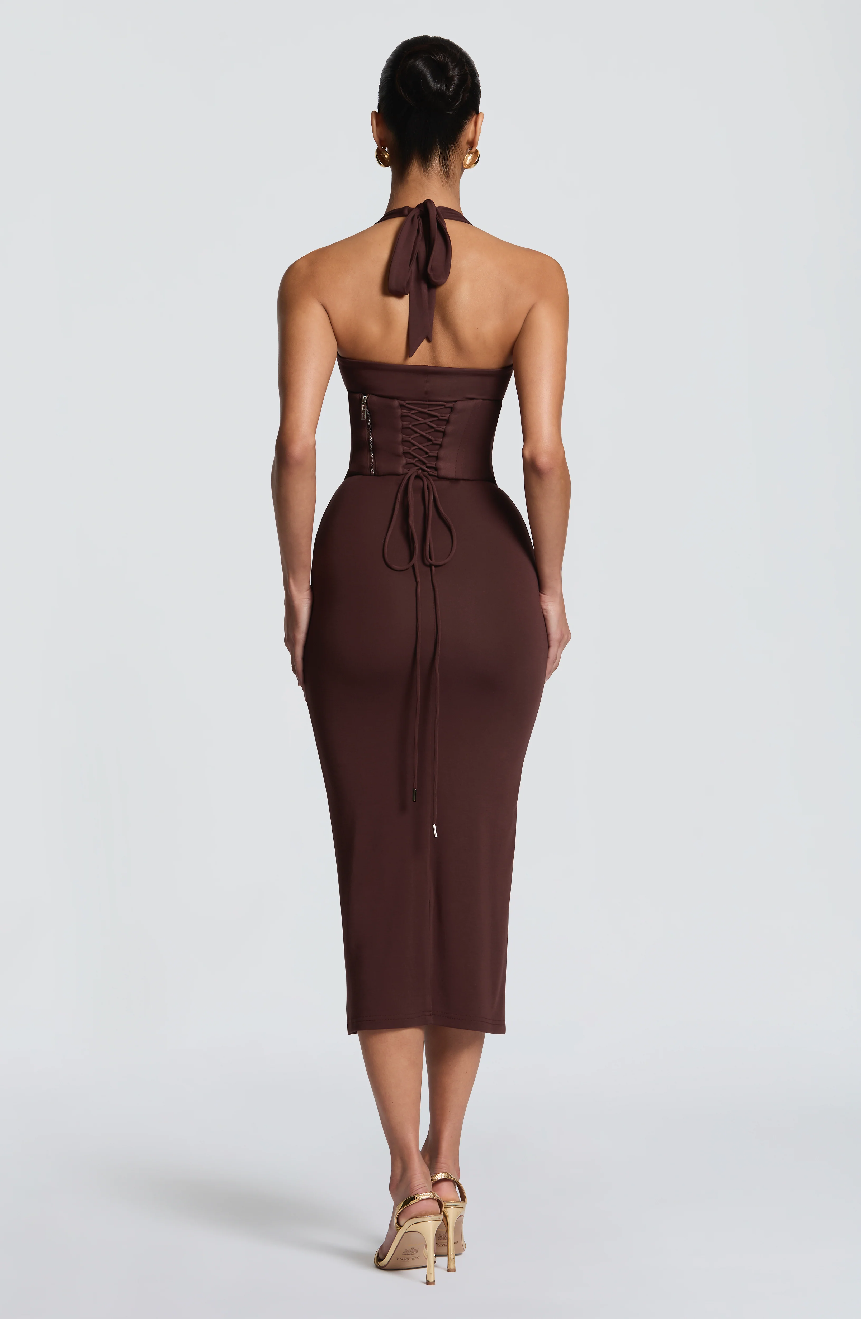 Roberta Midi Dress - Plum Brown