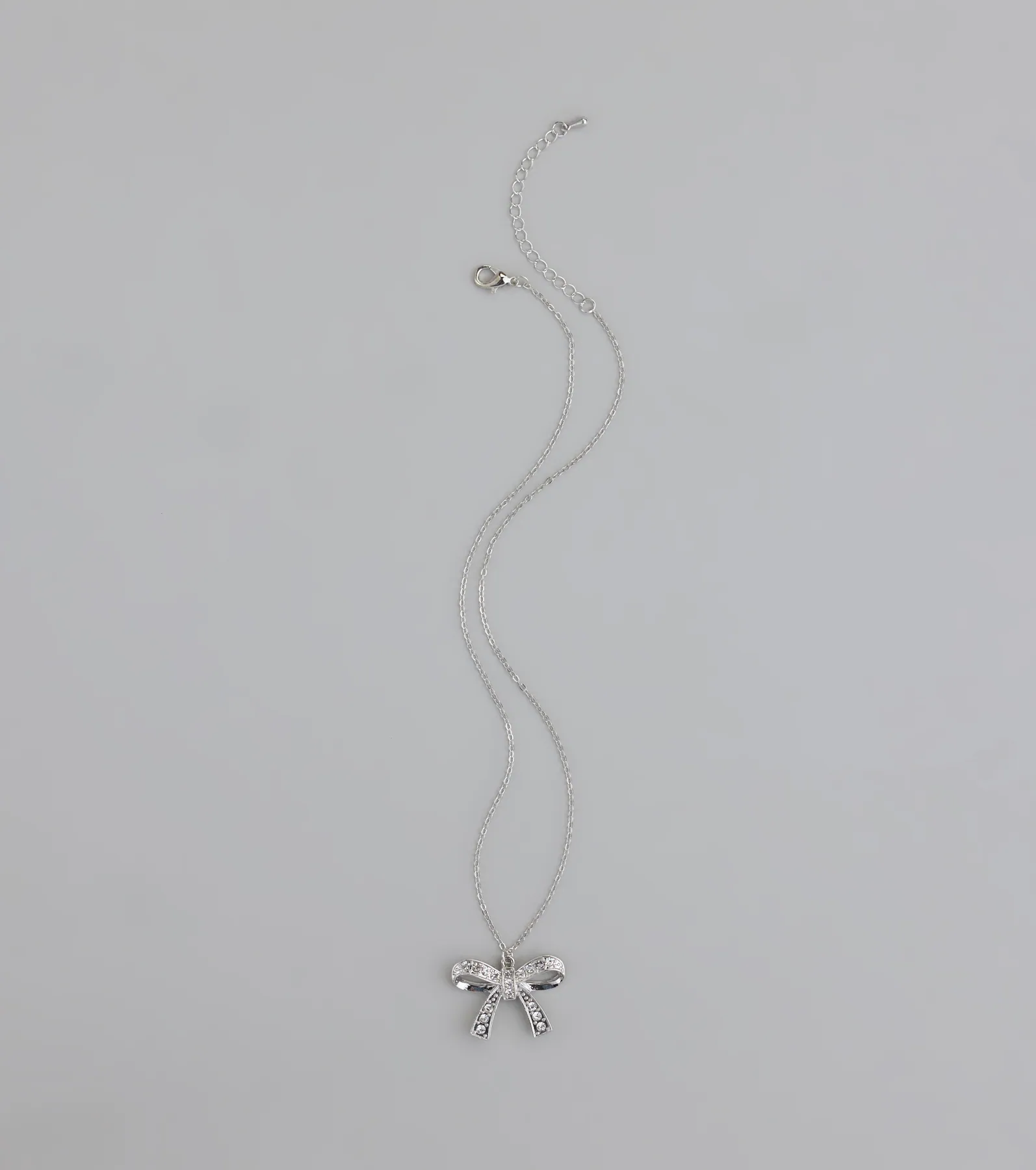 Simply Sparkling Rhinestone Bow Necklace