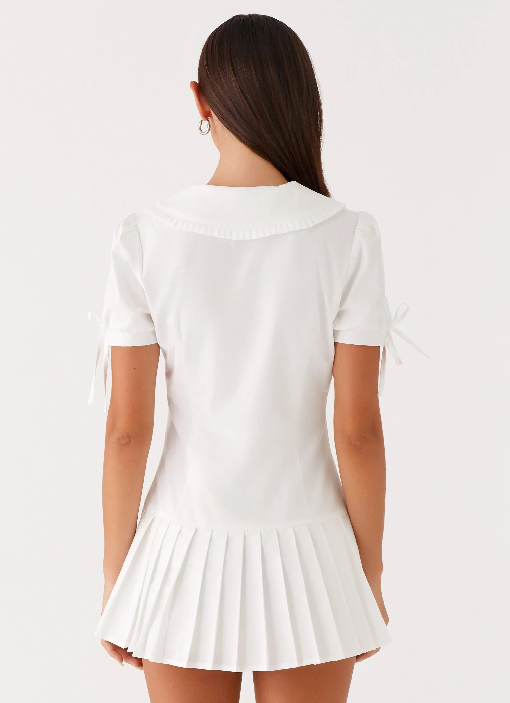 To Us Pleated Mini Dress - White