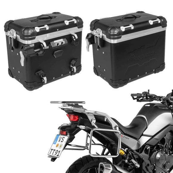 Touratech suitcase Complete kit ZEGA Evo 38/38 - Gray support included - Gray anodizedRef: Trt01703A / 01-401-6811-0