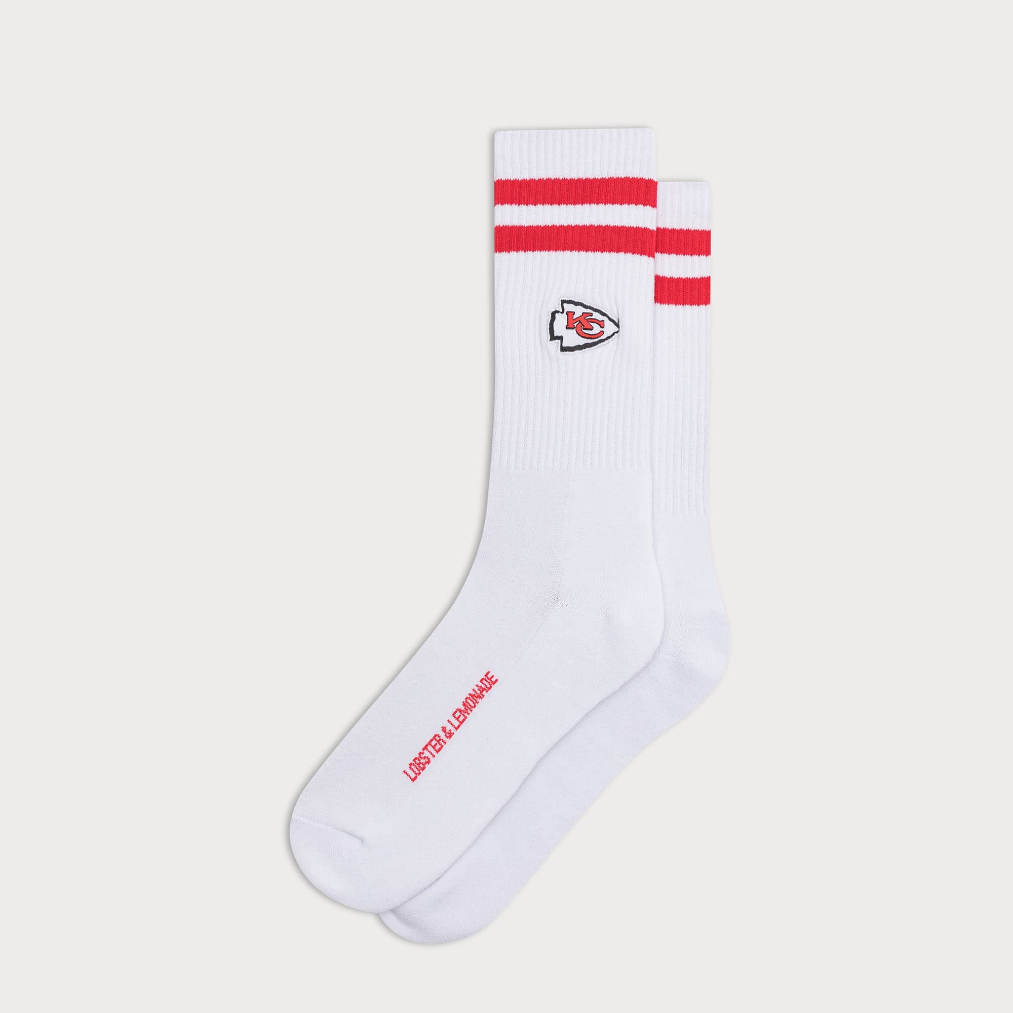 Kansas City Chiefs L&L '90 Classics NFL Crew Socks White