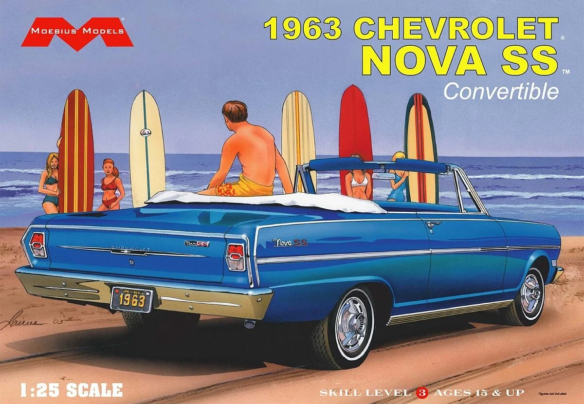 1/25 Moebius 1963 Chevy Nova SS Convertible Plastic Model Kit