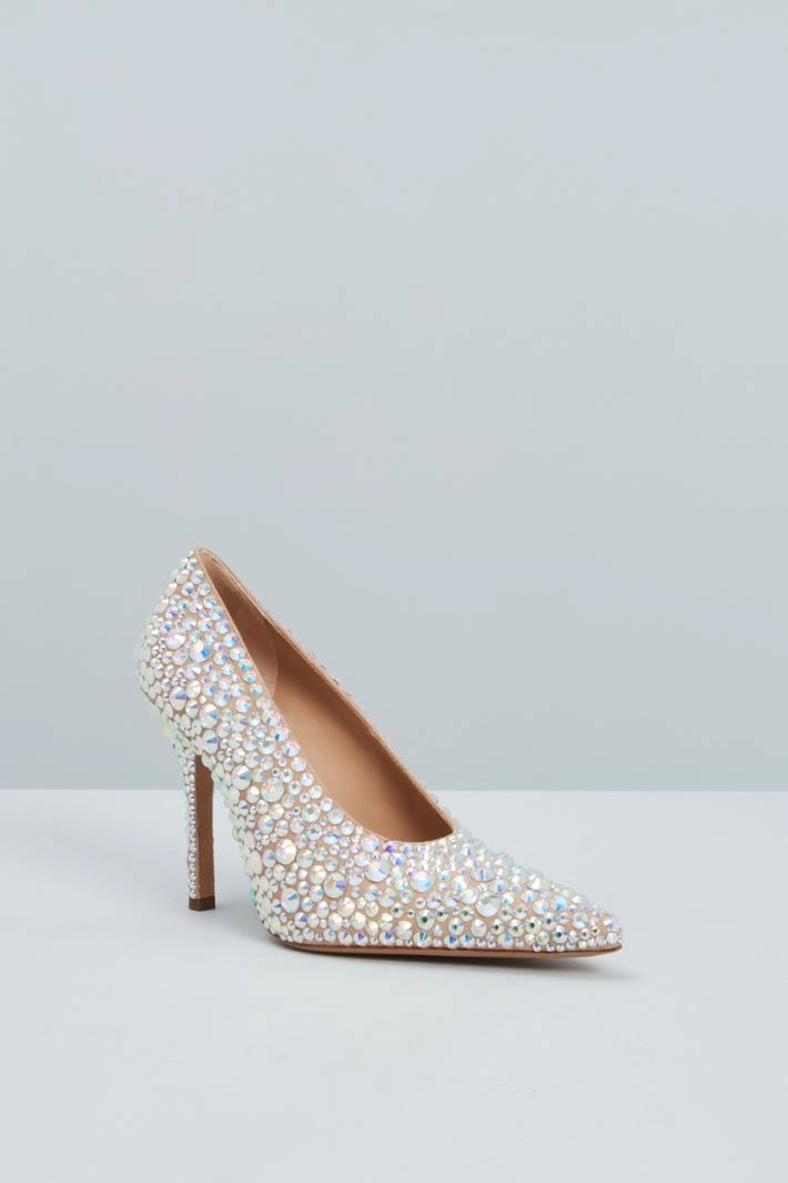 Studded court shoes - NUDE SILVER