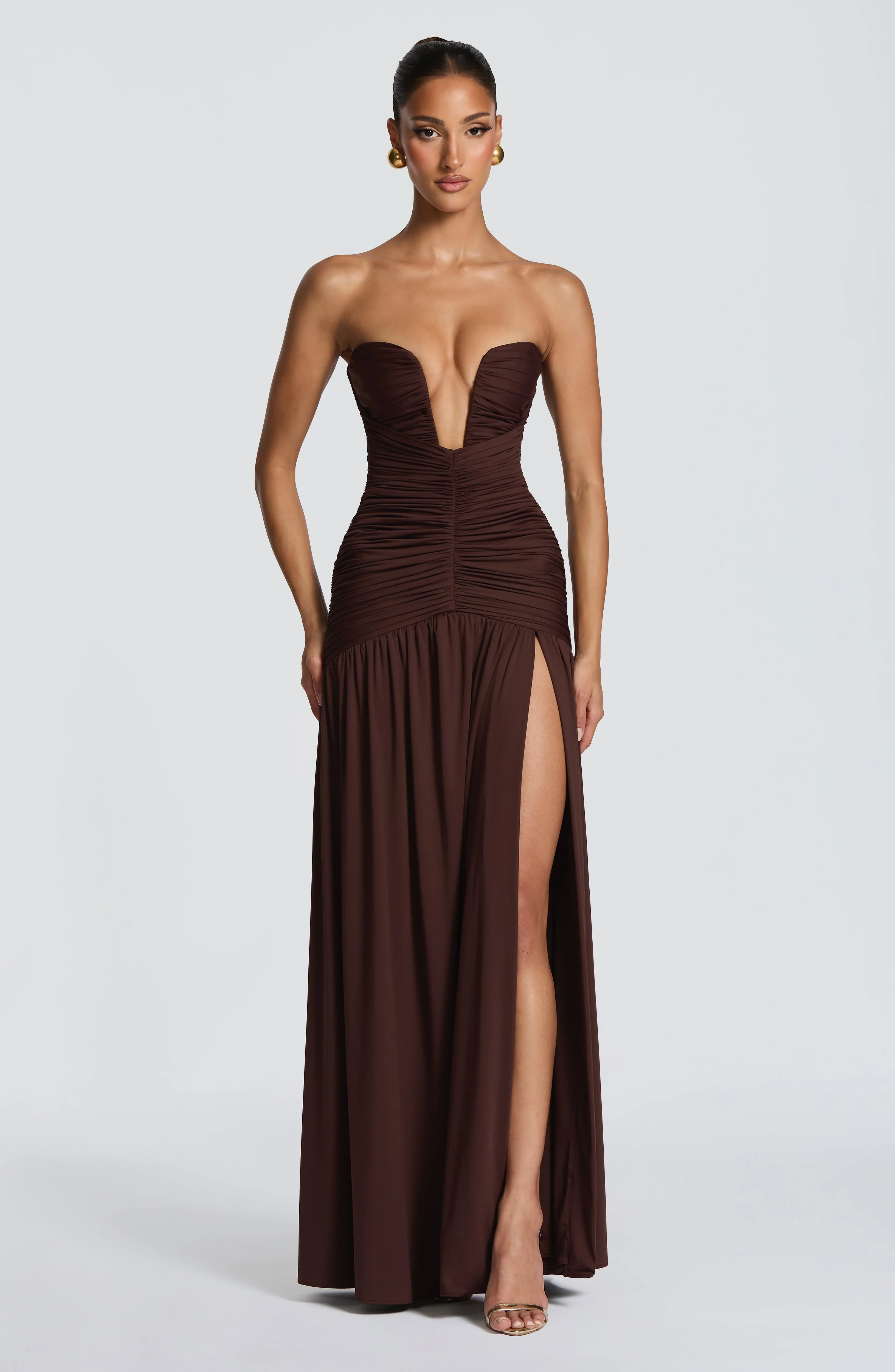 Junia Maxi Dress - Plum Brown