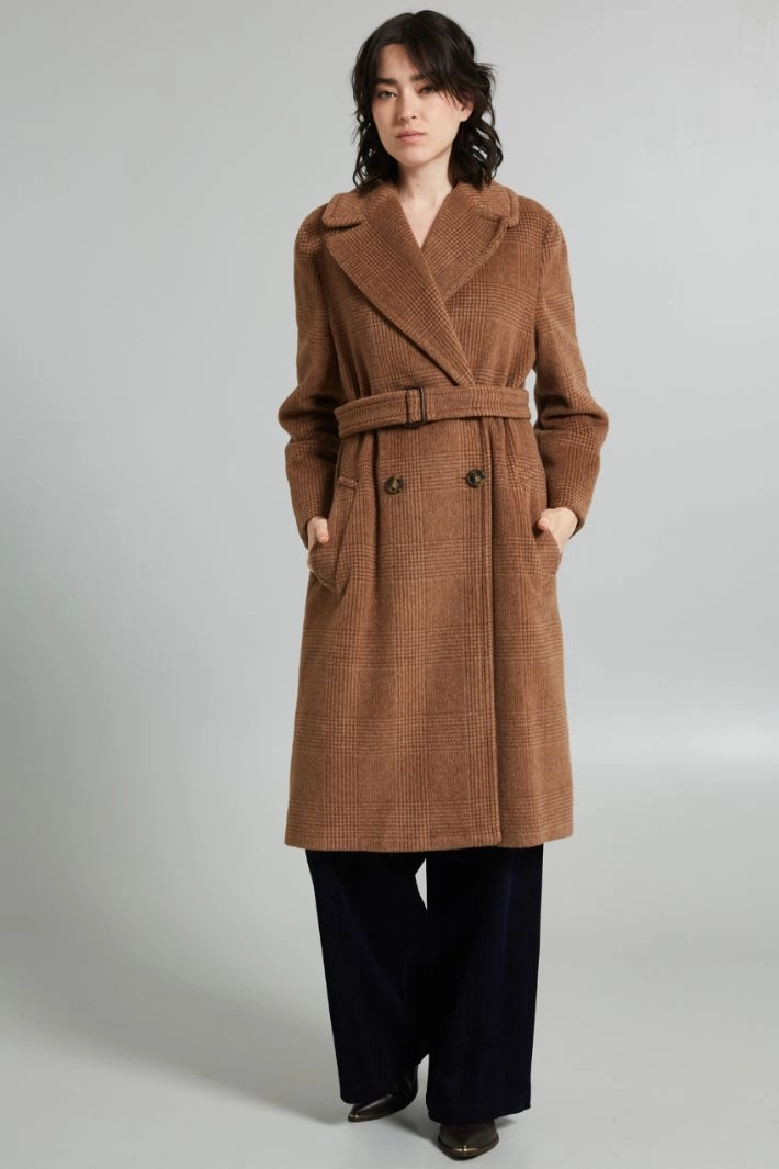 Yarn dyed wool coat - CAMEL CARAMEL