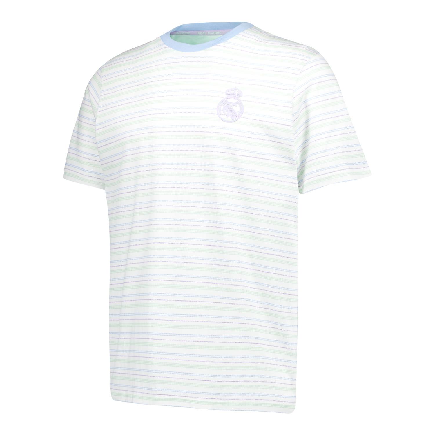 Mens Pastel Single T-Shirt Y/D Stripe Tee Light Real Madrid