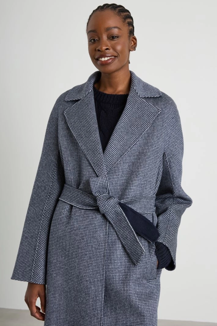 Wool robe coat - BLUE