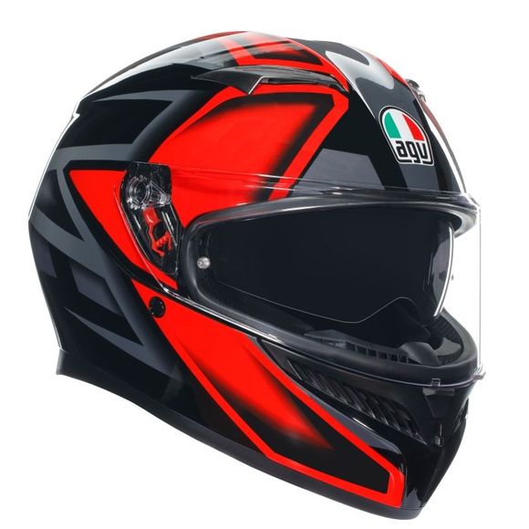 Casque intégral AGV K3 - COMPOUND - Noir / RougeRef : AG1018-C989