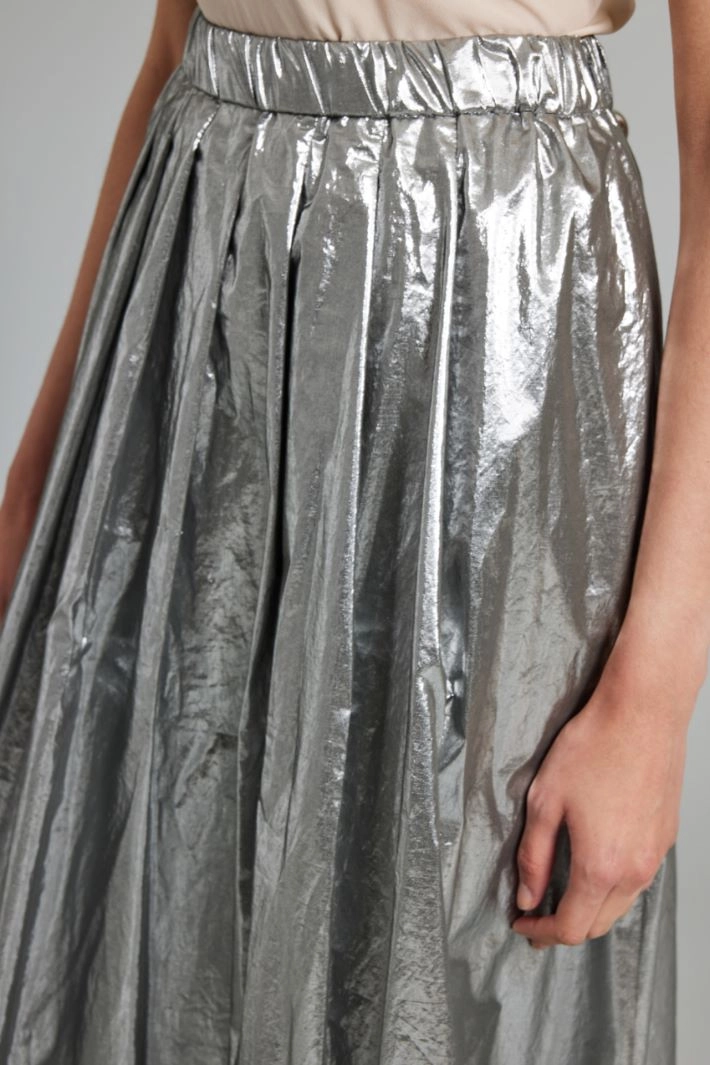 Full skirt in  lamé taffeta - SILVER