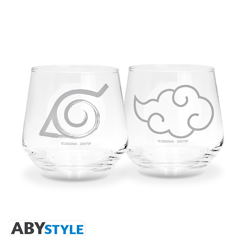 NARUTO SHIPPUDEN 2 Glass Set Konoha & Akatsuki