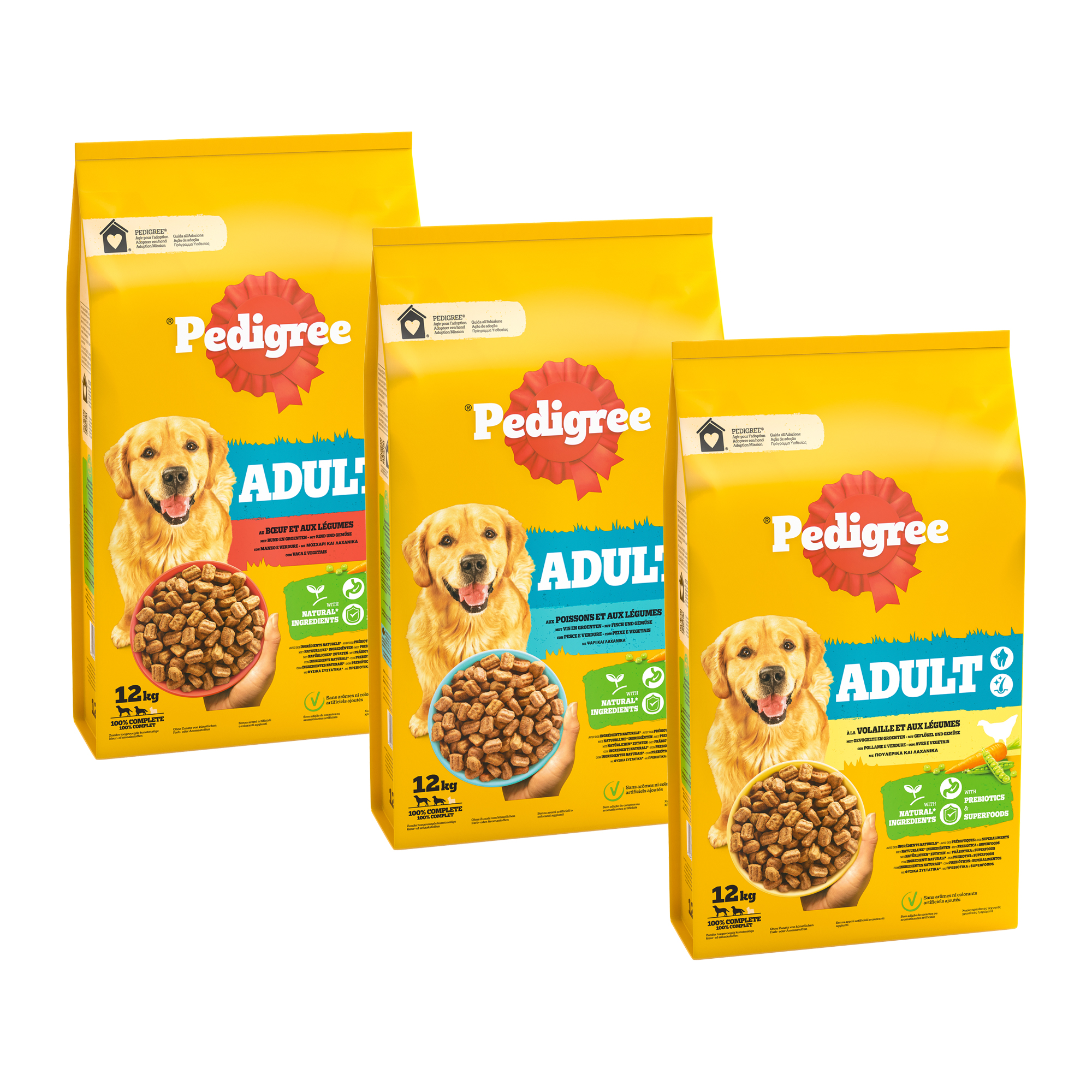 Pedigree Dry Adult - Dog Kibble - Beef & Vegetables - 12 kg