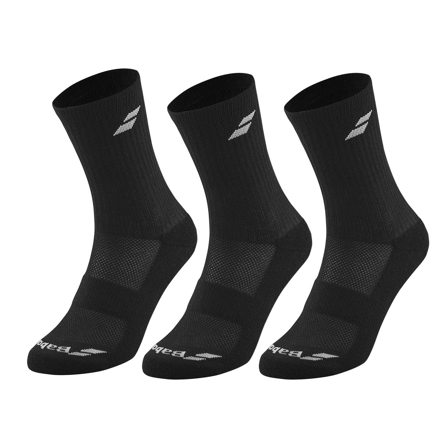 BABOLAT SOCKS 3 PAIRS PACK BLACK JUNIOR