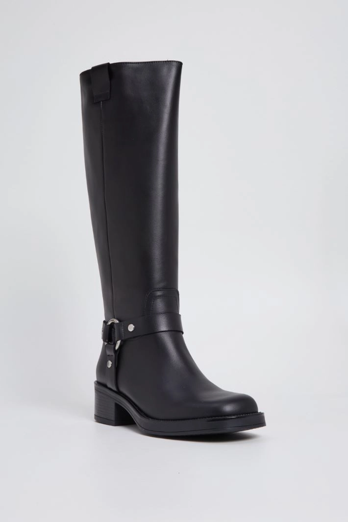 Leather boots - BLACK