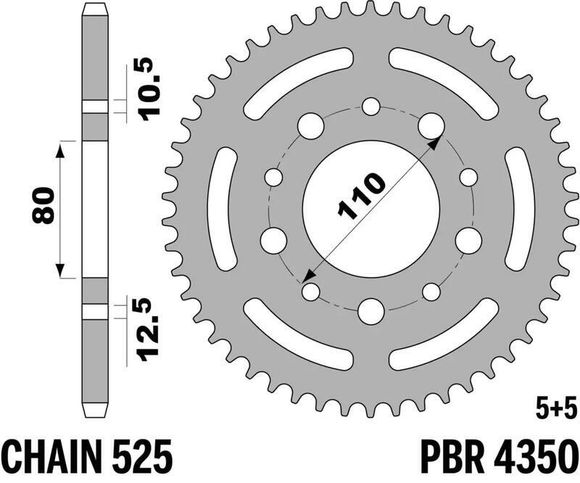 PBR Reinforced Steel Crown - 525 45 teethRef: Pbr01597A / 1108953004
