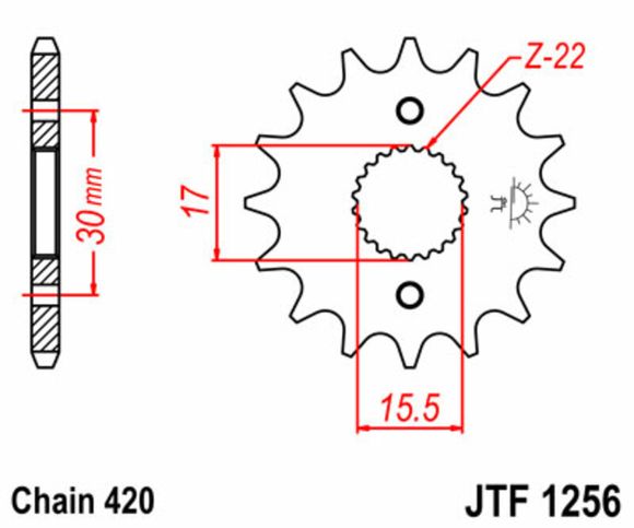 JT. Standard steel 1256 - 420Ref: Jtc00291A / 1077213003