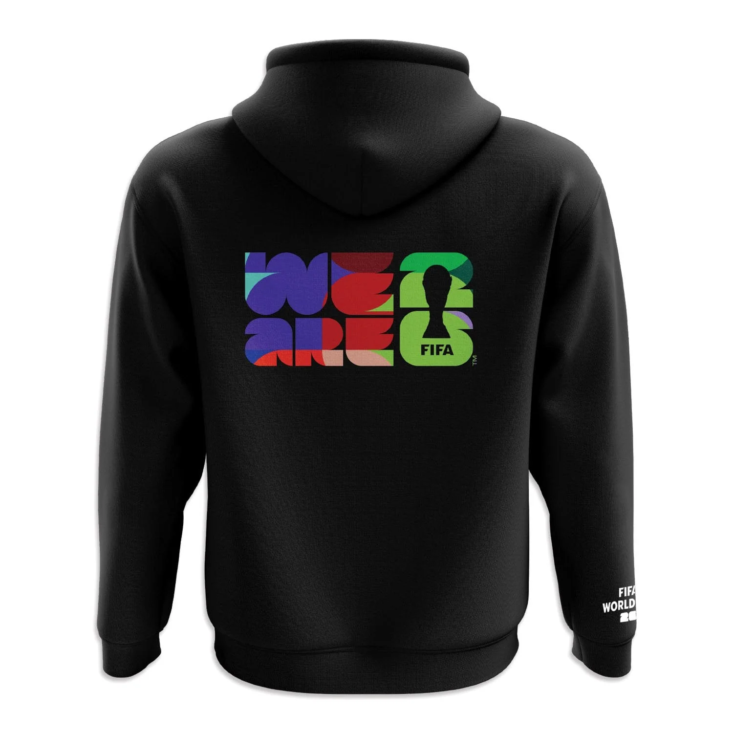 2026 Soccer Fan Collection Pattern Black Hoodie - Unisex