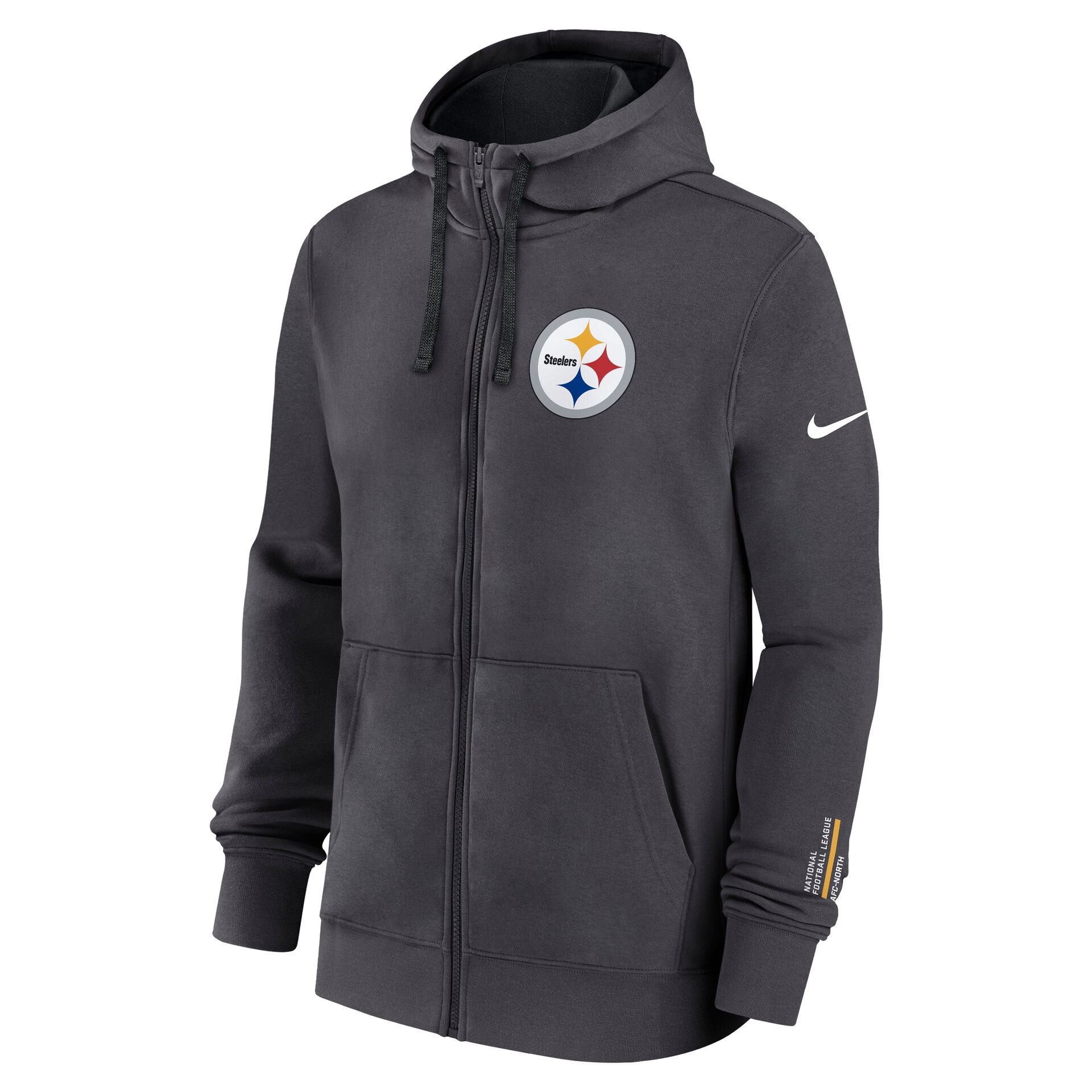 Pittsburgh Steelers Playbook NFL Full-Zip Fleece Hoodie Anthracite