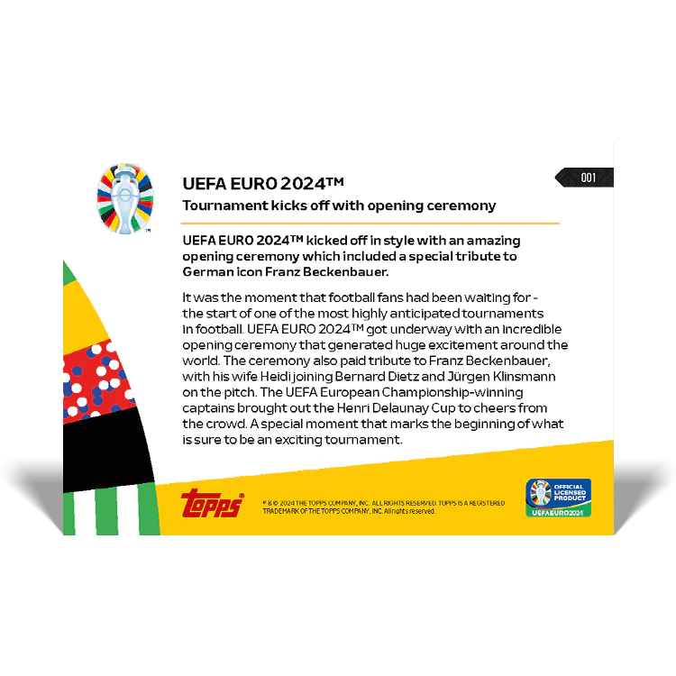 UEFA EURO 2024™ Kicks off with opening ceremony - EURO 2024 TOPPS NOW® Card 1