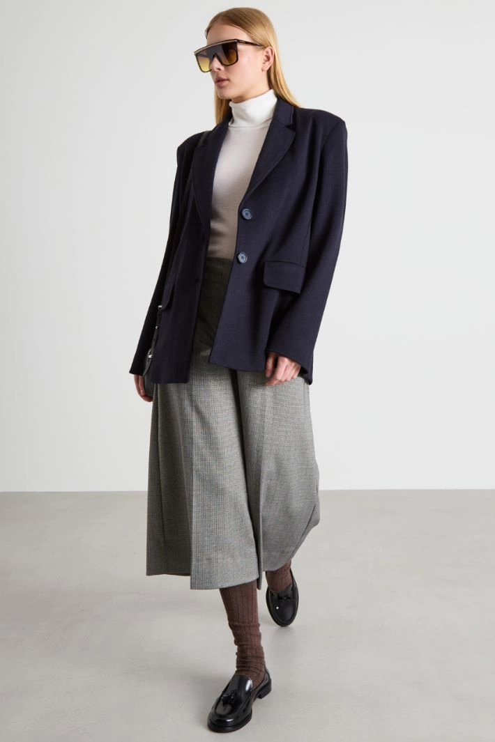 Wool jersey blazer - NIGHT BLUE