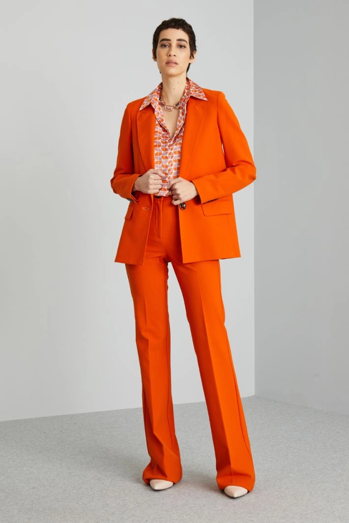 Top-stitched blazer - PUMPKIN ORANGE