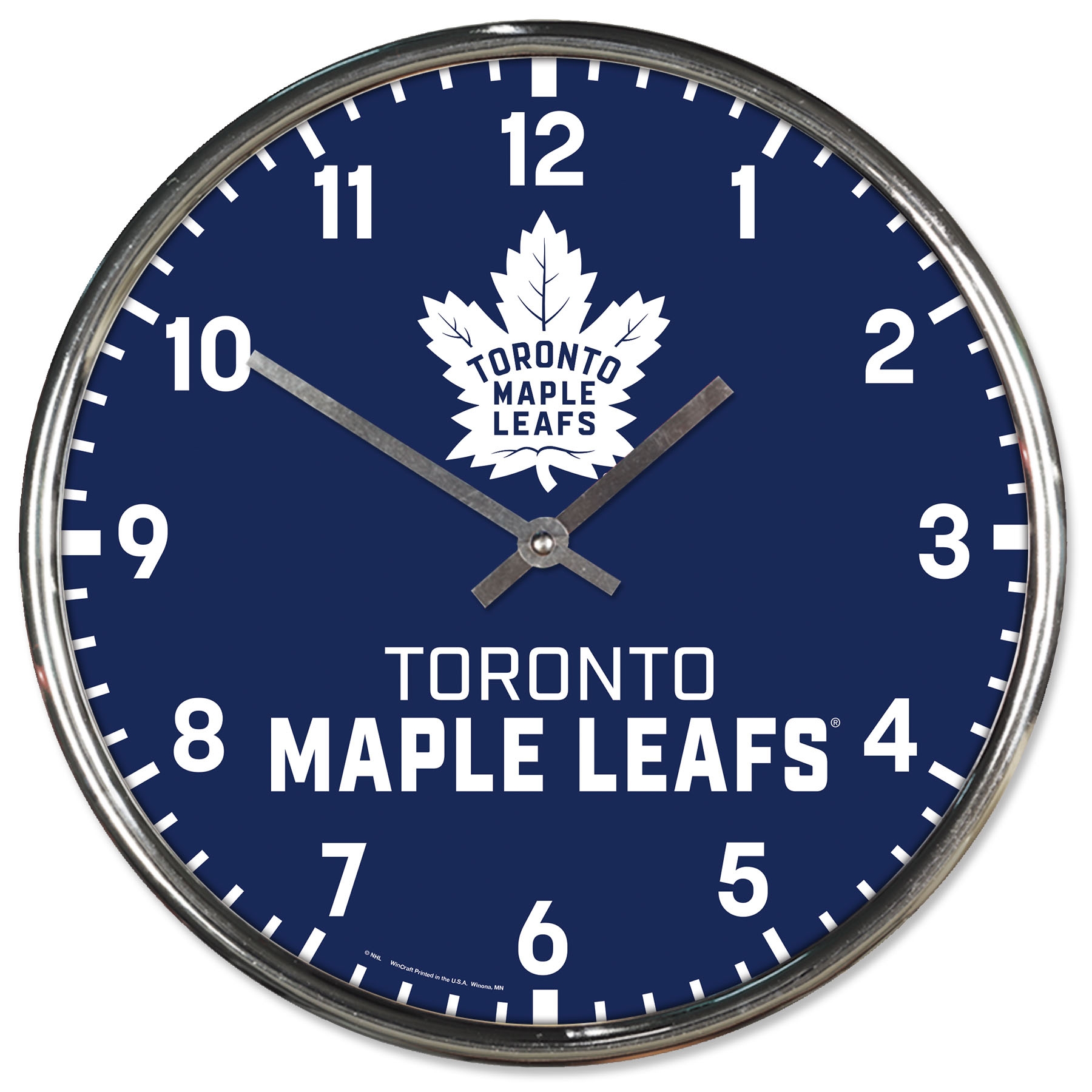 Toronto Maple Leafs Chrome NHL Team Design Wall Clock