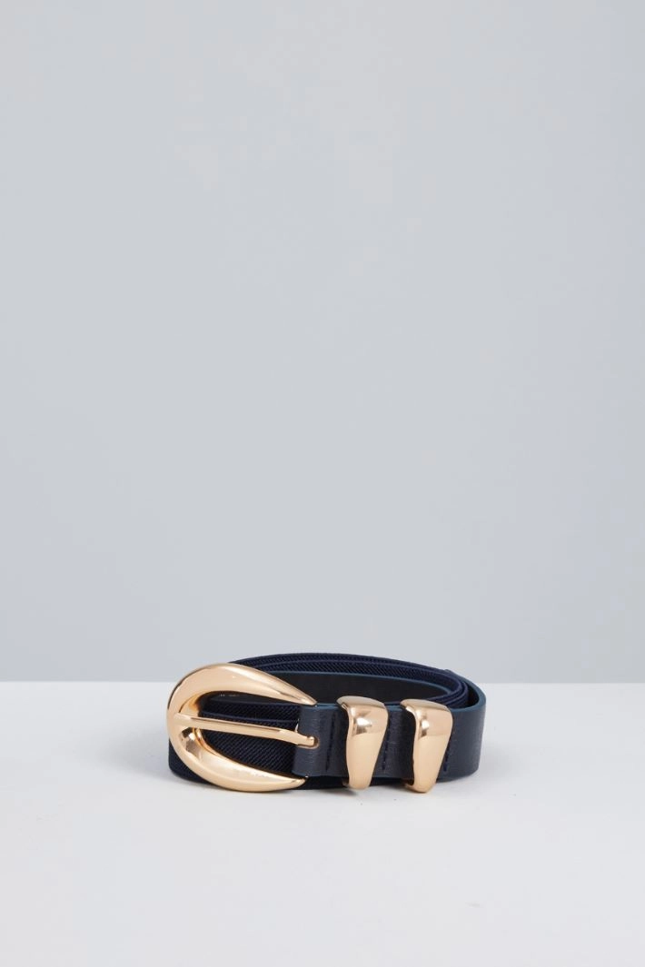 Belt with oval buckle - NIGHT BLUE