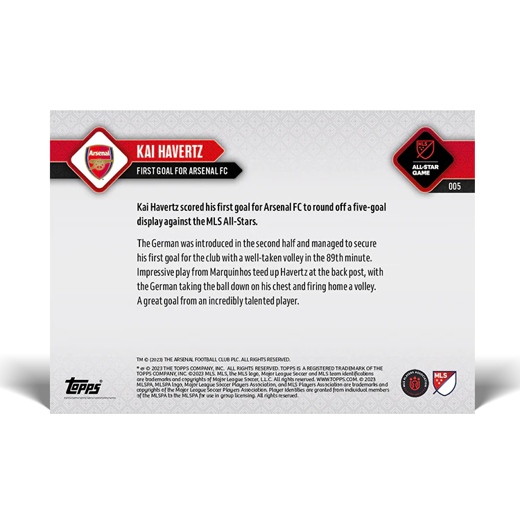 Topps UK - First goal for Arsenal FC - ARSENAL TOPPS NOW® Card #005