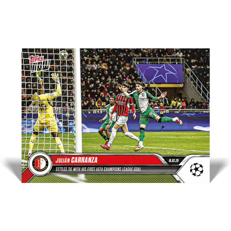 Julián Carranza - Settles tie with his first UEFA Champions League goal - 24/25 UCL Topps NOW® Card 102