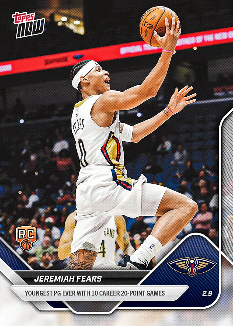 Jeremiah Fears - 2025-26 NBA Topps NOW® - Card 168 - PR: 614
