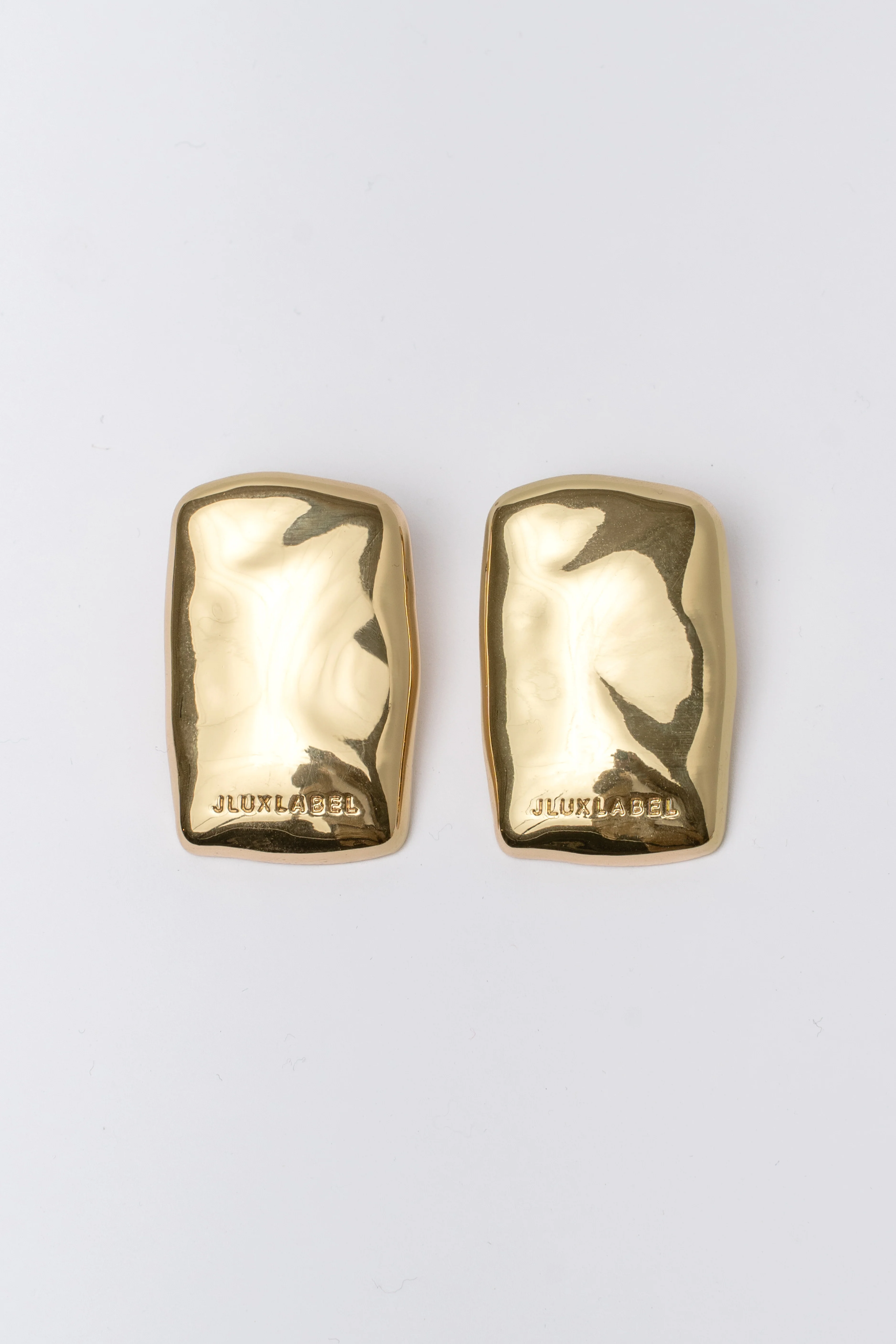 Gold JLUXLABEL Logo Earrings