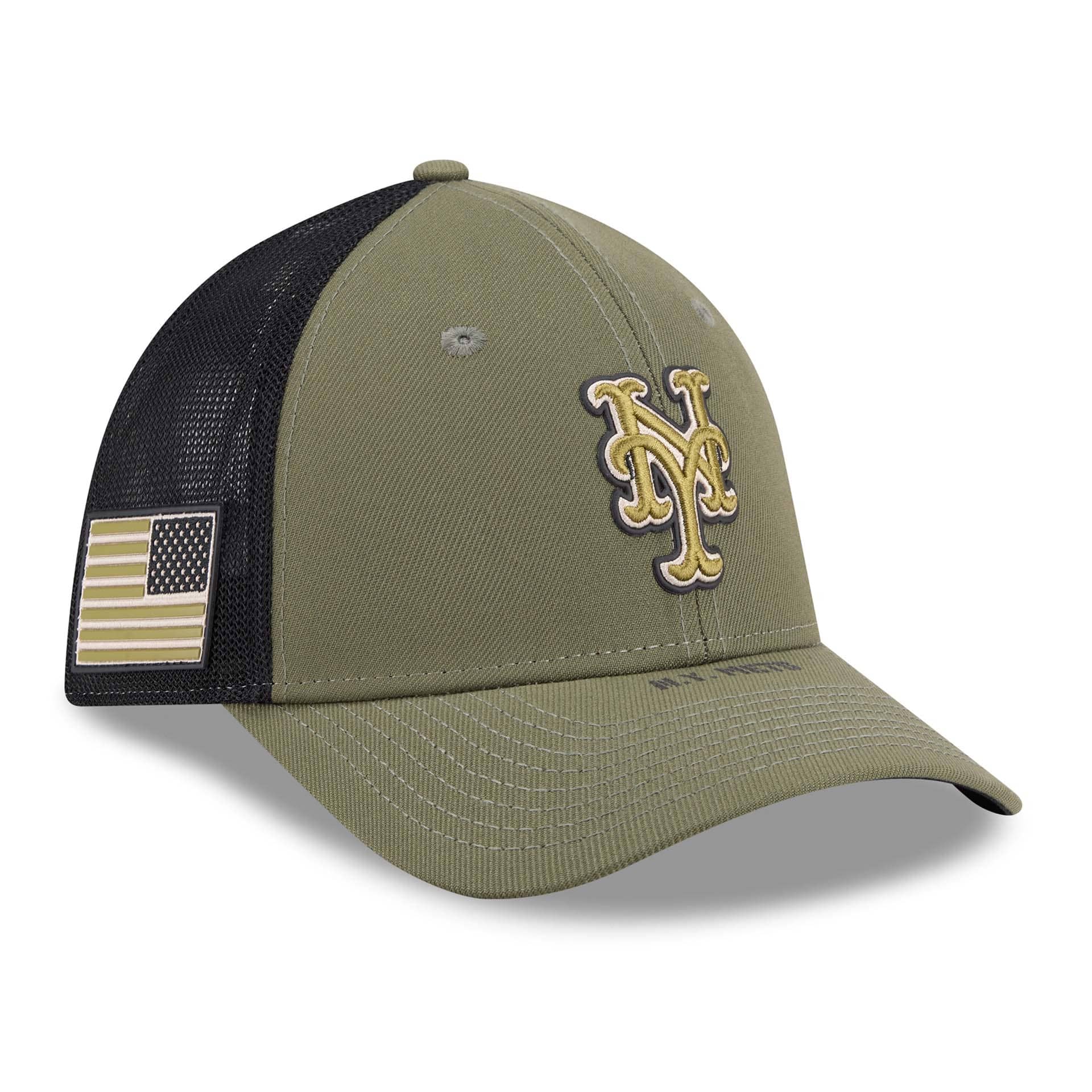 New York Mets 2026 MLB Armed Forces 39THIRTY M-Crown Flex Cap Olive
