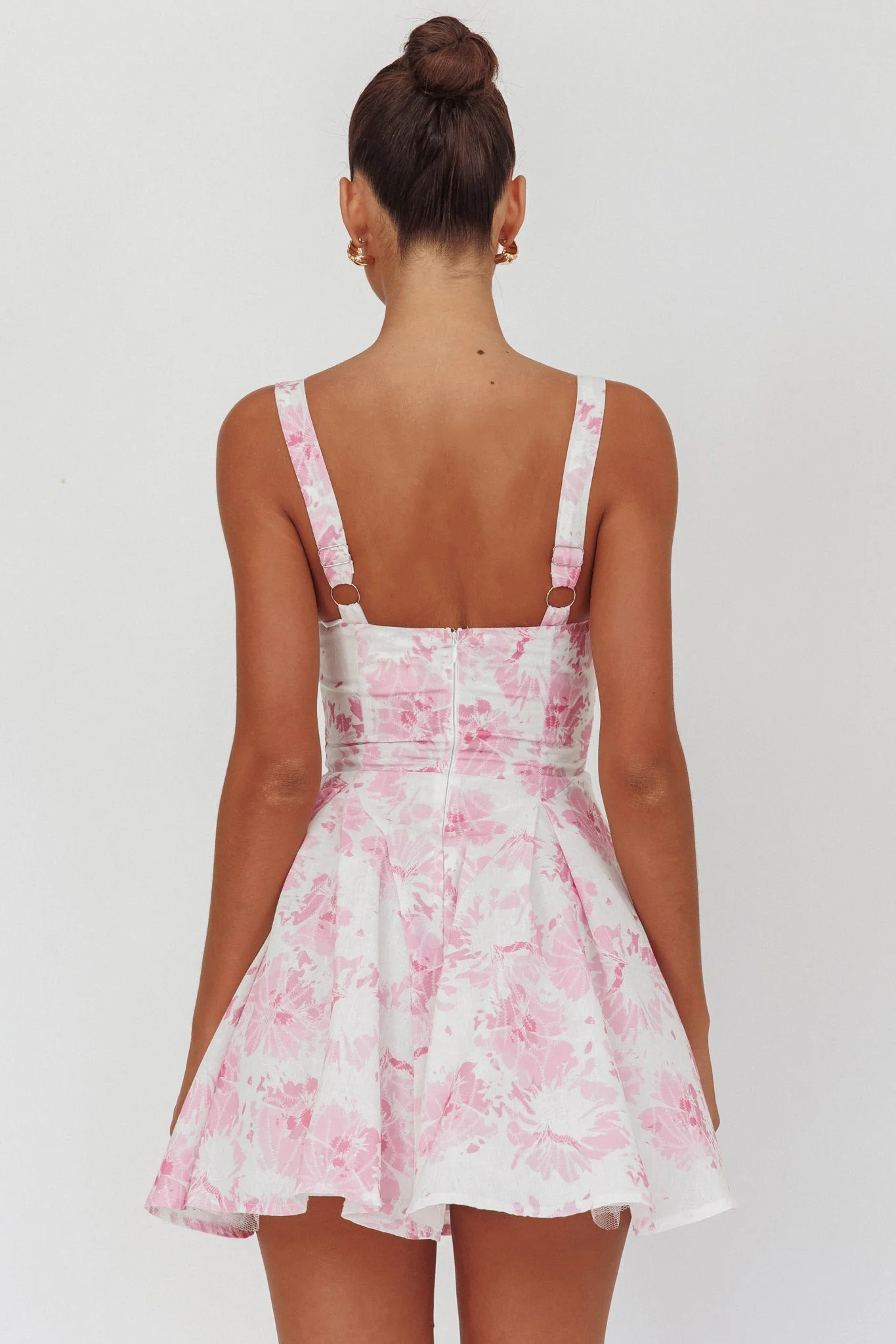 Get My Attention Off-Shoulder Mini Dress Floral Pink