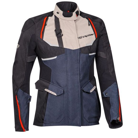 Ixon Eddas Lady Motorcycle Jacket - Woman - Gray / BlueRef: Ix1440-C59073