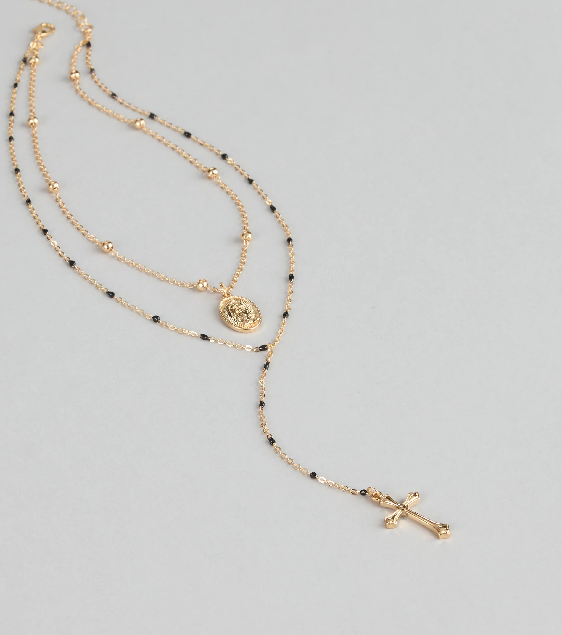 Divine Duo Layered Charm Necklace