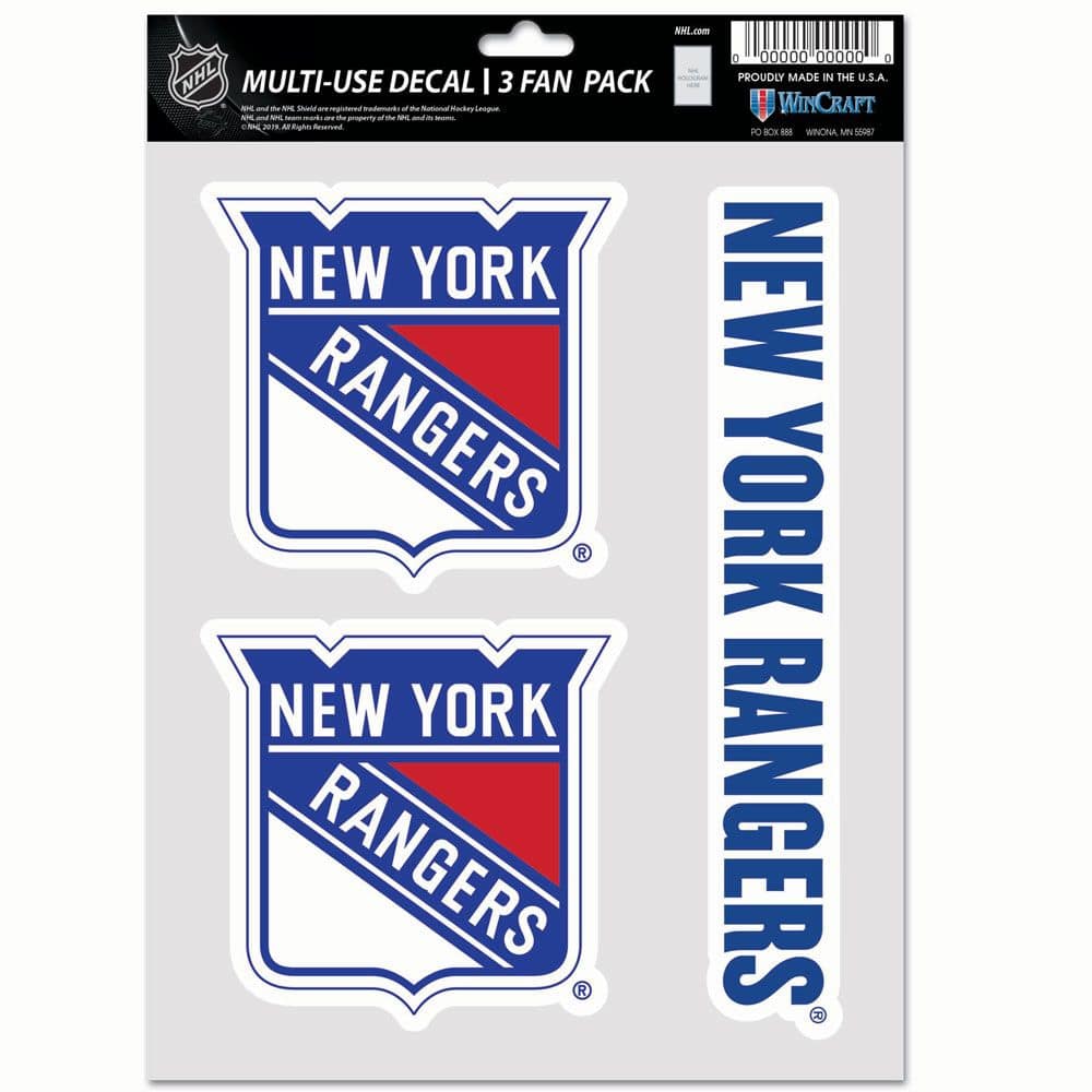 New York Rangers Multi-Use NHL Decals Set (3 Pcs.)