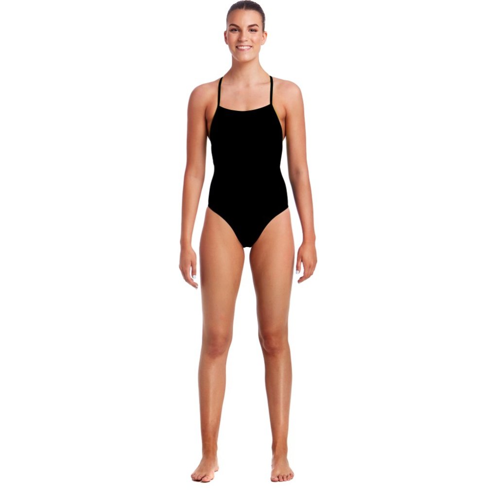 Funkita Strapped In One Piece Swimsuit Women - Still Black Solid