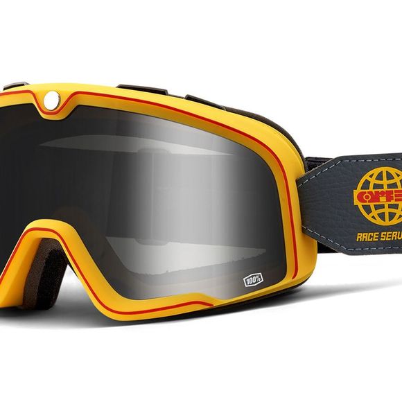 100% BARSTOW Motorcycle Goggles - RACE SERVICE - SILVER IRIDIUM SCREEN - Black / YellowRef: CE1028 / 50000-00008