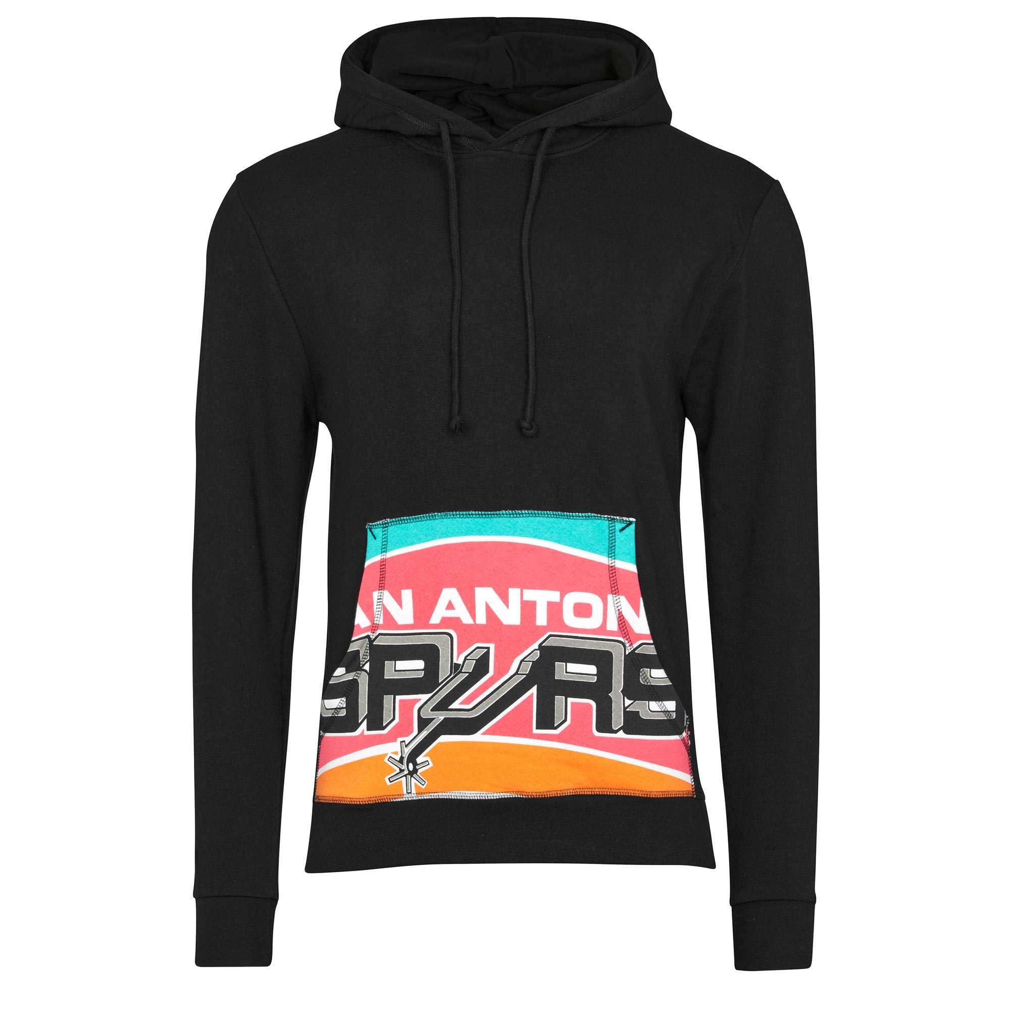 San Antonio Spurs Cropped Logo Mitchell & Ness NBA Hoodie Black