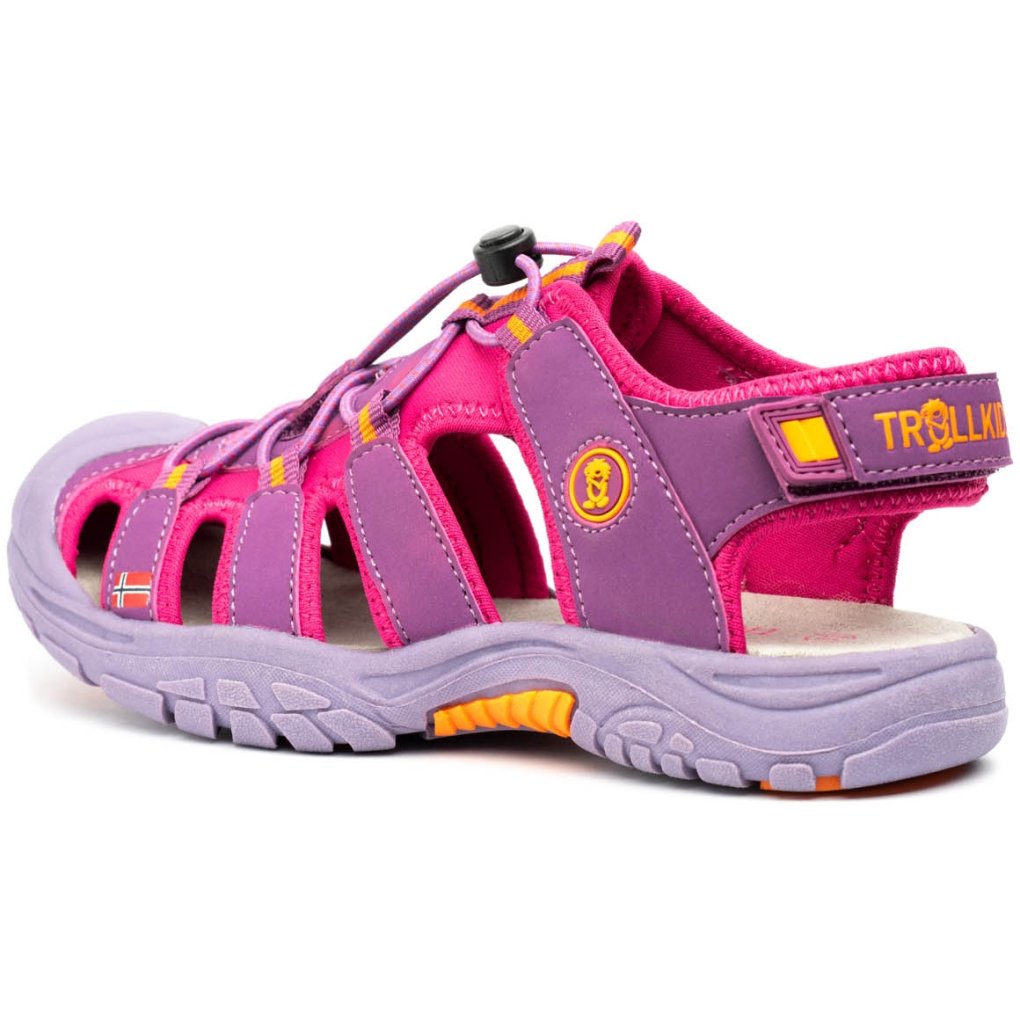Trollkids Kvalvika Sandals Kids - Dark Rose/Orange