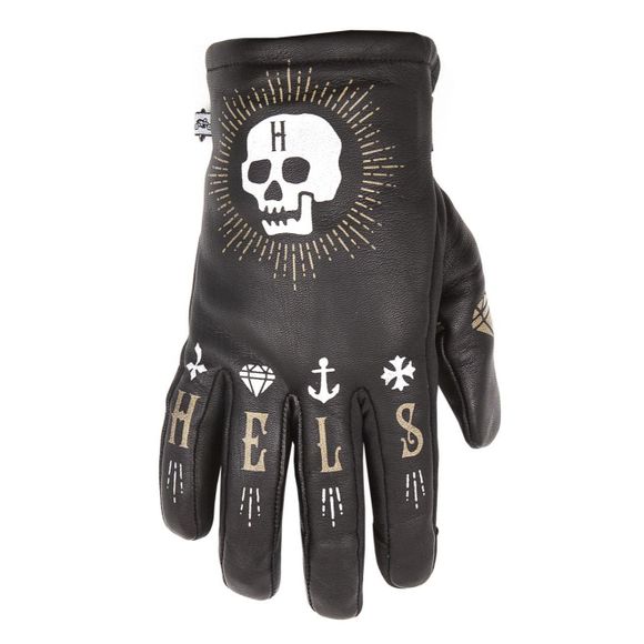 Helstons kustom skull winter gloves - blackRef: HS0924
