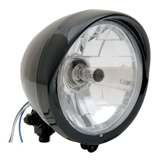 Drag Specialties Diamond style bottom mount Universal headlight - BlackRef: DRG0086