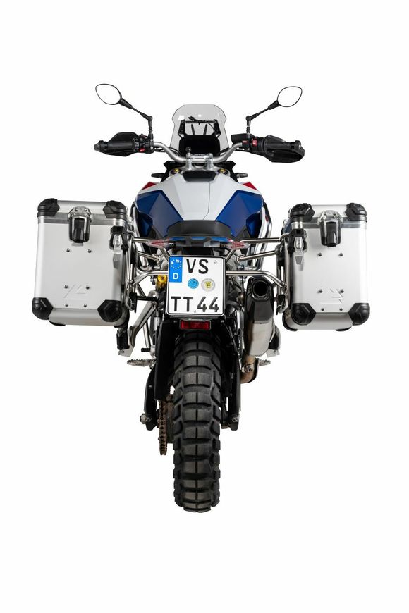 Touratech suitcase Complete kit ZEGA Evo 38/45 - Gray support included - Gray anodizedBMW 900 F 900 GS - 2024 - 2026Ref: Trt01618A / 01-083-6836-0